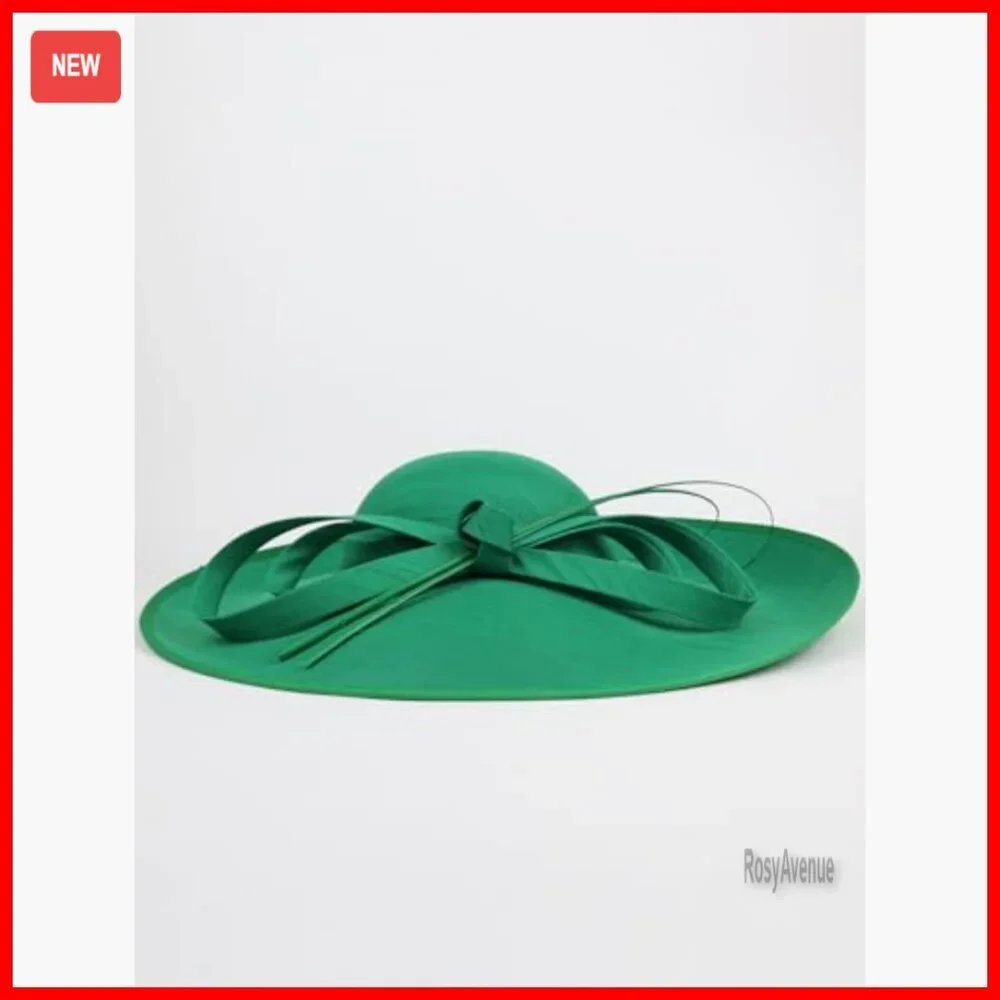 Adjustable Wide Brim Fascinator Hat with Bow Feather for Formal Occasions